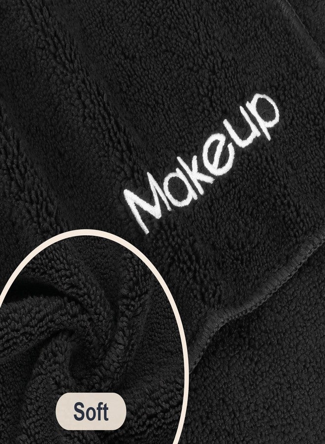 GLIMGLINT Makeup Remover Wash Cloths 5 Pack - Soft Microfiber Fingertip Facial Cleansing Cloths for Hand and Make Up, 13 x 13 in, Black - Image 2